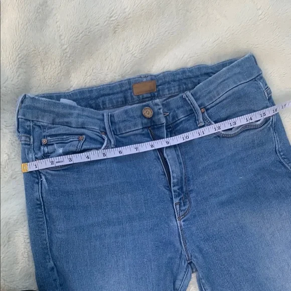 MOTHER Blue Skinny Jeans Distressed Detail - Picture 5 of 12